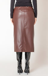 Aria Leather Midi Skirt