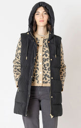 Women's hooded puffer vest