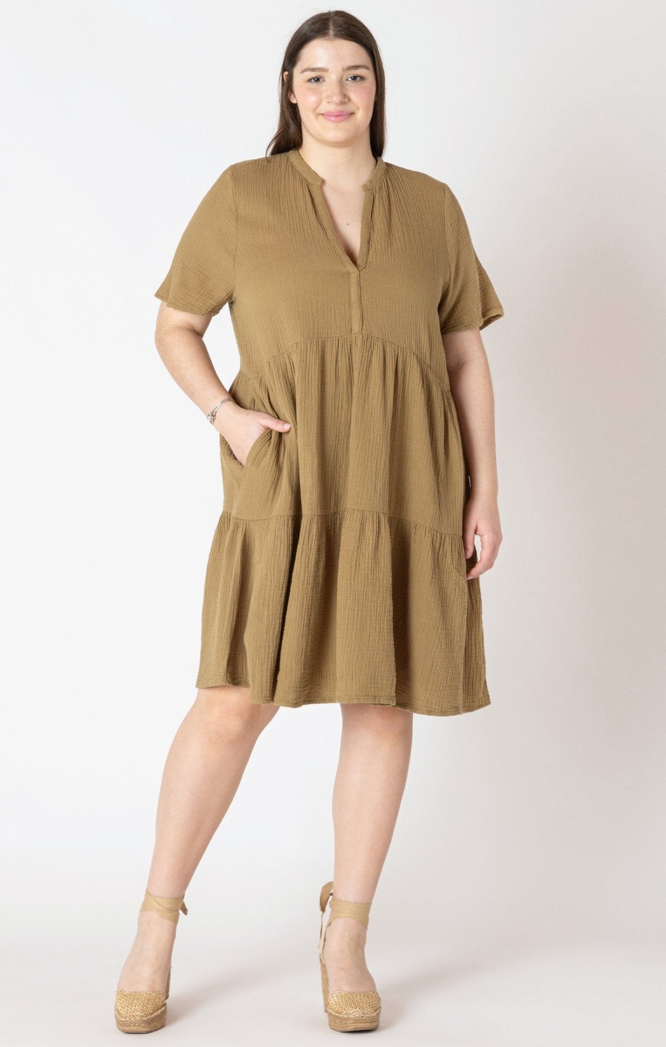brown flowy short dress Zara Curvy Flowy Mini Dress – Distractions Clothing