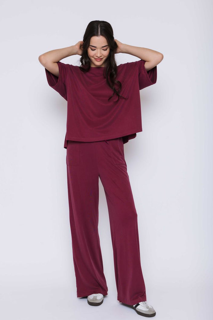 Women's sueded rib oversized tee