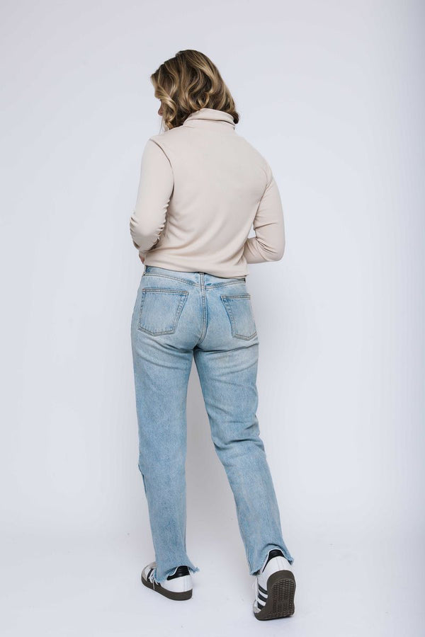 Women's sueded rib turtleneck