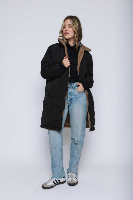 Women's reversible sherpa lined coat