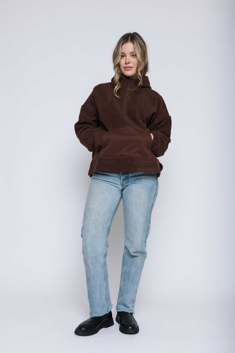 Women's half zip sherpa pullover