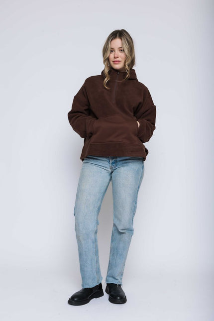 Women's half zip sherpa pullover