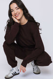 Women's luxe fleece crew pullover