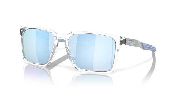 Sunglasses with blue reflective lenses on a white background. Oakley mens exchange sun sunglasses