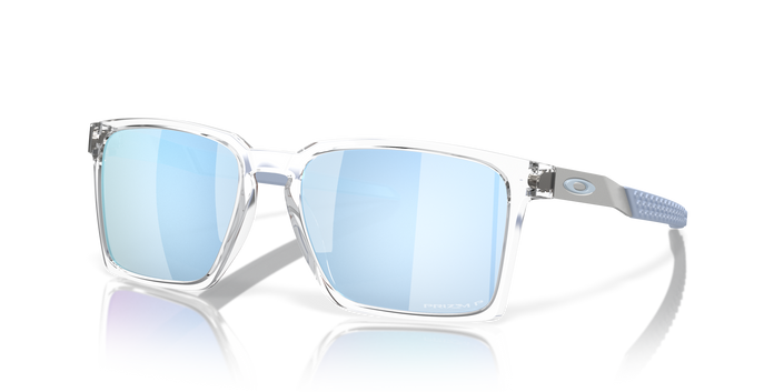 Sunglasses with blue reflective lenses on a white background. Oakley mens exchange sun sunglasses