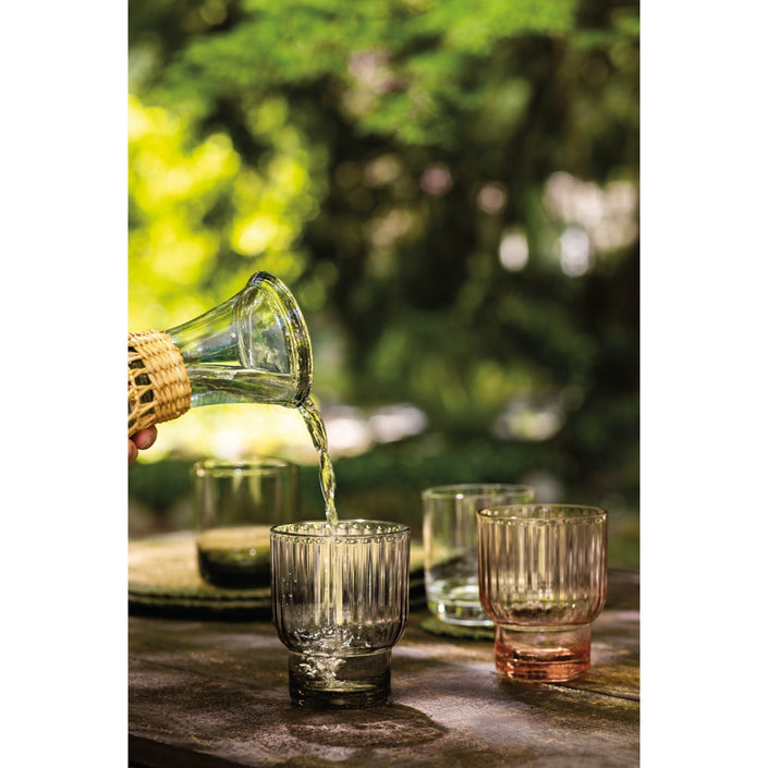 Fluted Blush Pink Glass - 13 oz
