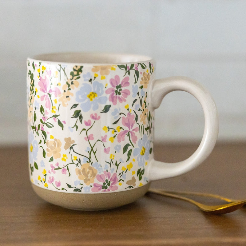 FLORAL VINTAGE STONEWARE COFFEE MUG