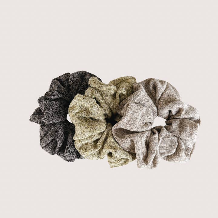 Oversized Knit Scrunchie Set