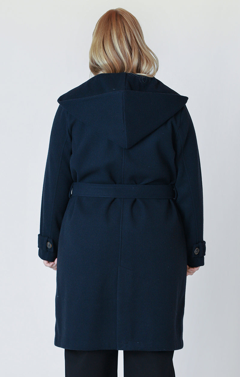 Oxford Curvy Hooded Trench Coat