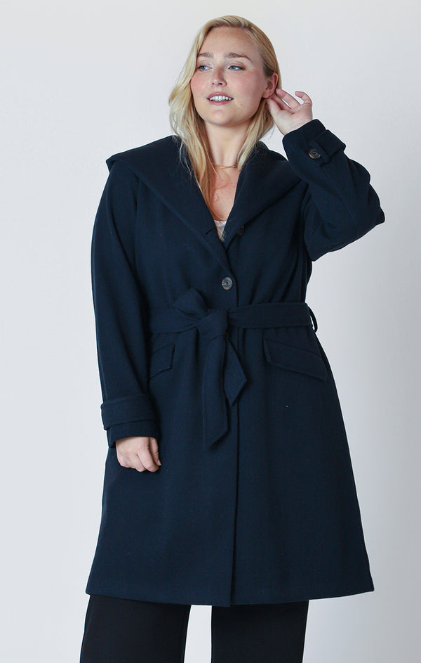 Oxford Curvy Hooded Trench Coat