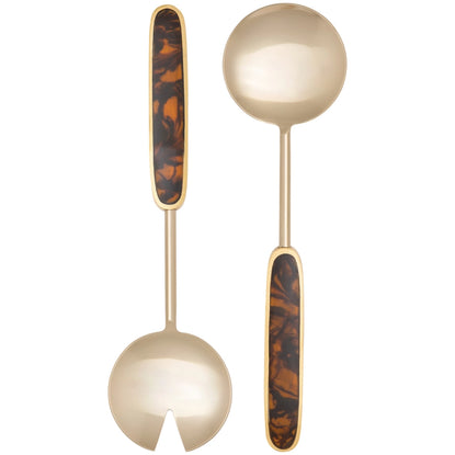 Tortoiseshell Salad Servers Set