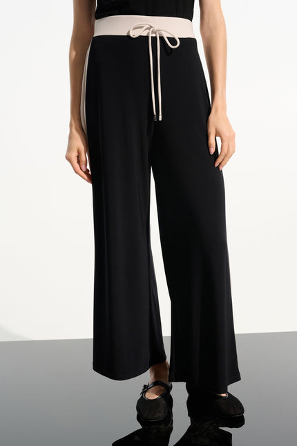 JOSEPH RIBKOFF SILKY KNIT COLOR BLOCK WIDE LEG PULL ON PANT