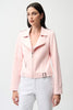 Petal Pink Faux Suede Fitted Jacket