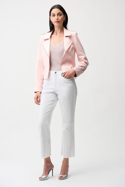 joseph ribkoff foiled faux suede fitted womens jacket