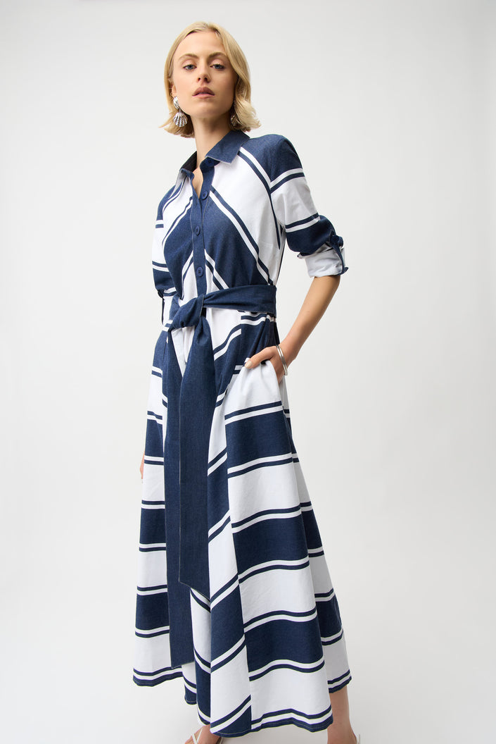 Stripe Fit & Flare Dress