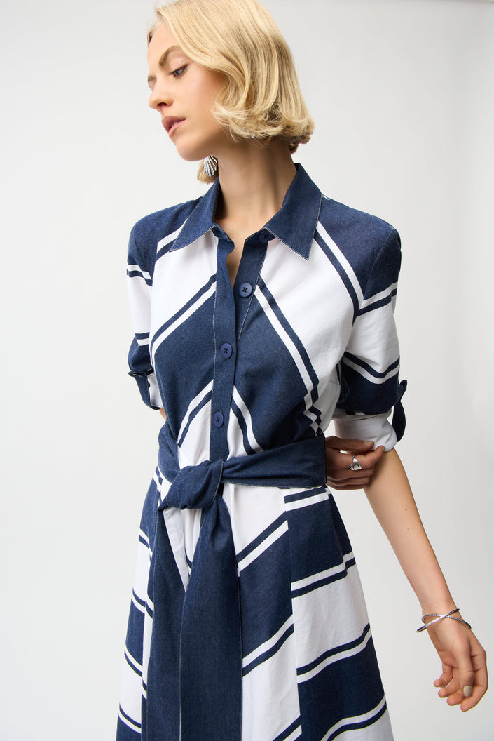 Stripe Fit & Flare Dress