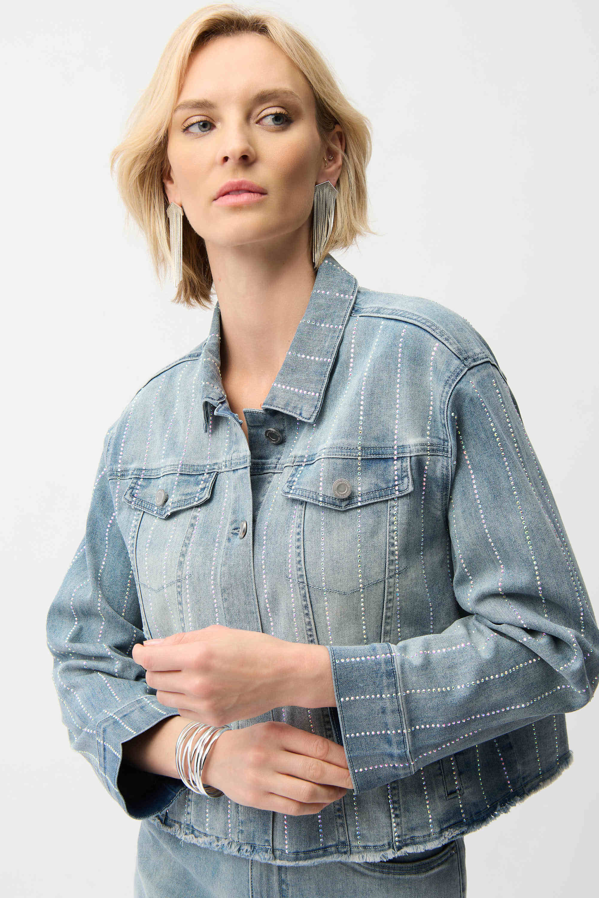 Denim Jacket with Rhinestones