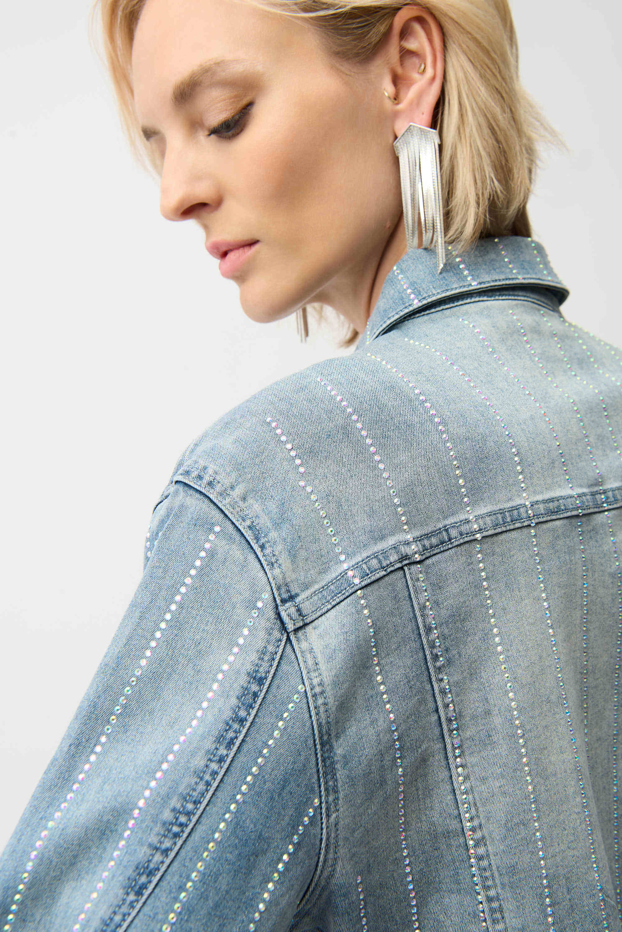 Denim Jacket with Rhinestones