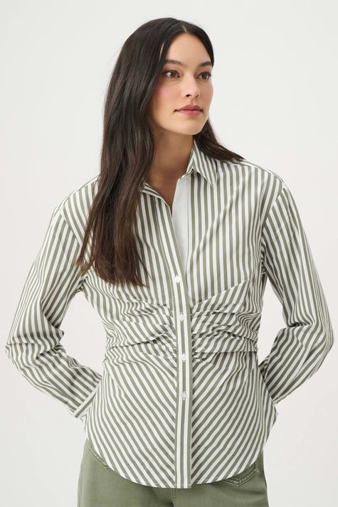 Striped Shirred Blouse joseph ribkoff 