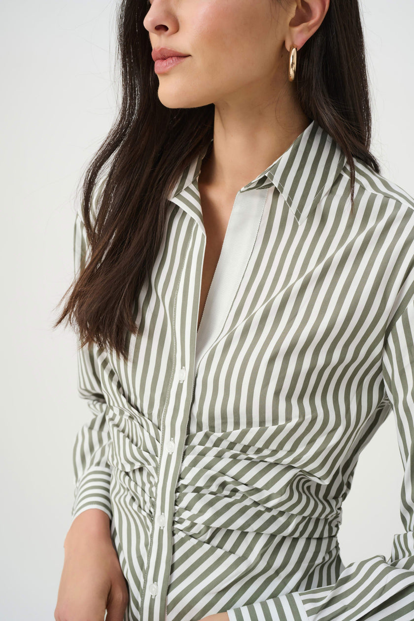 Striped Shirred Blouse