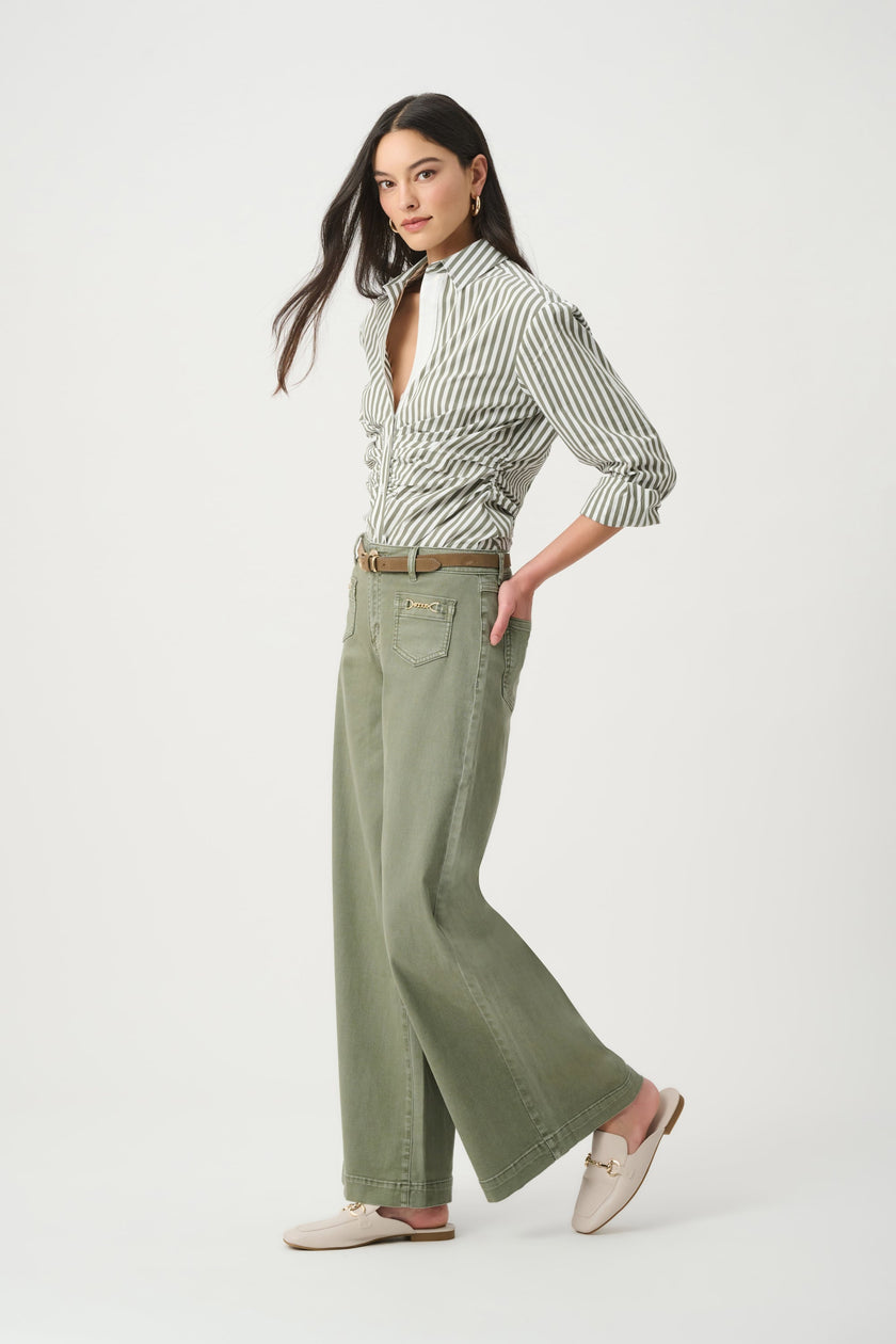 Striped Shirred Blouse