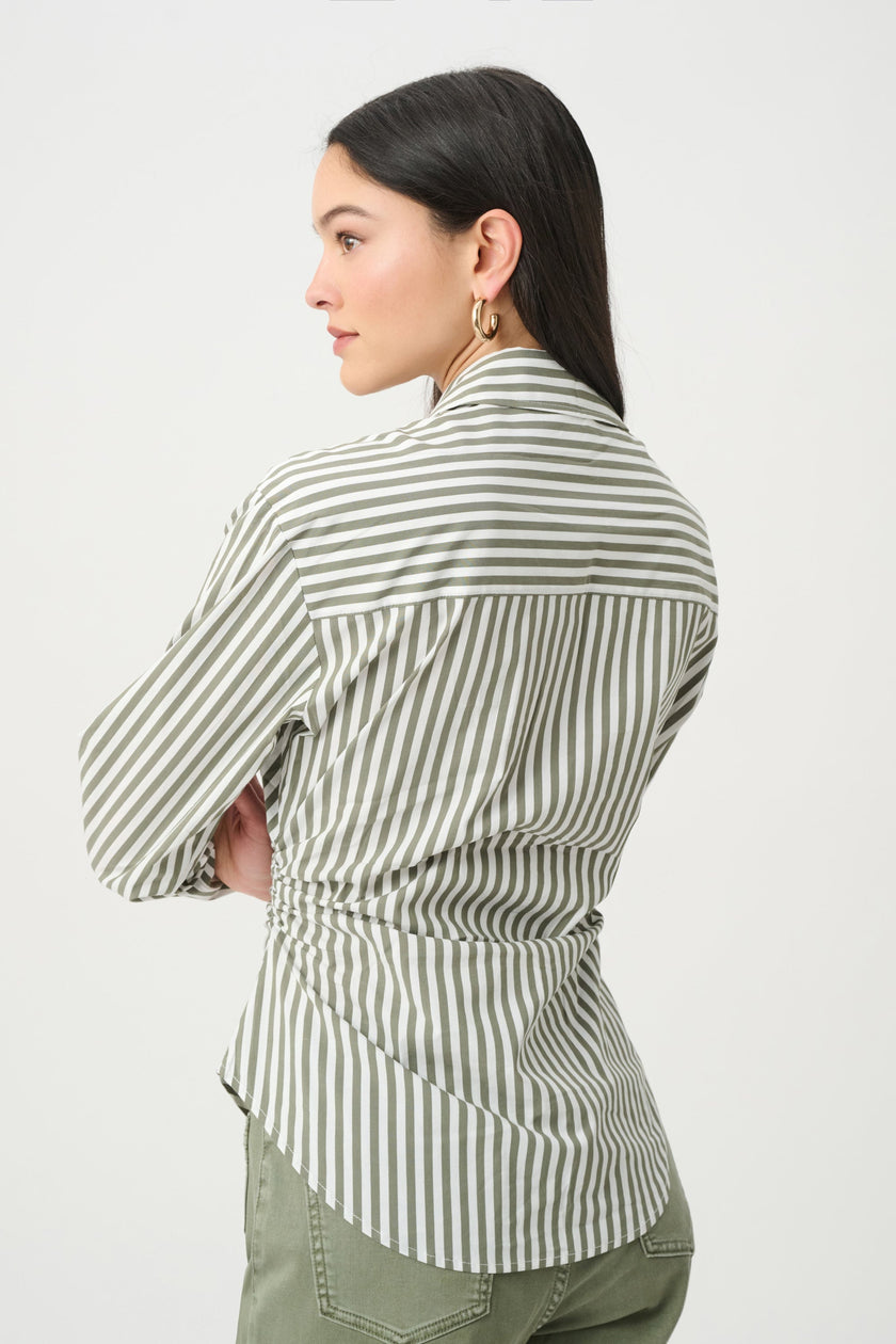 Striped Shirred Blouse