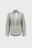 Striped Shirred Blouse