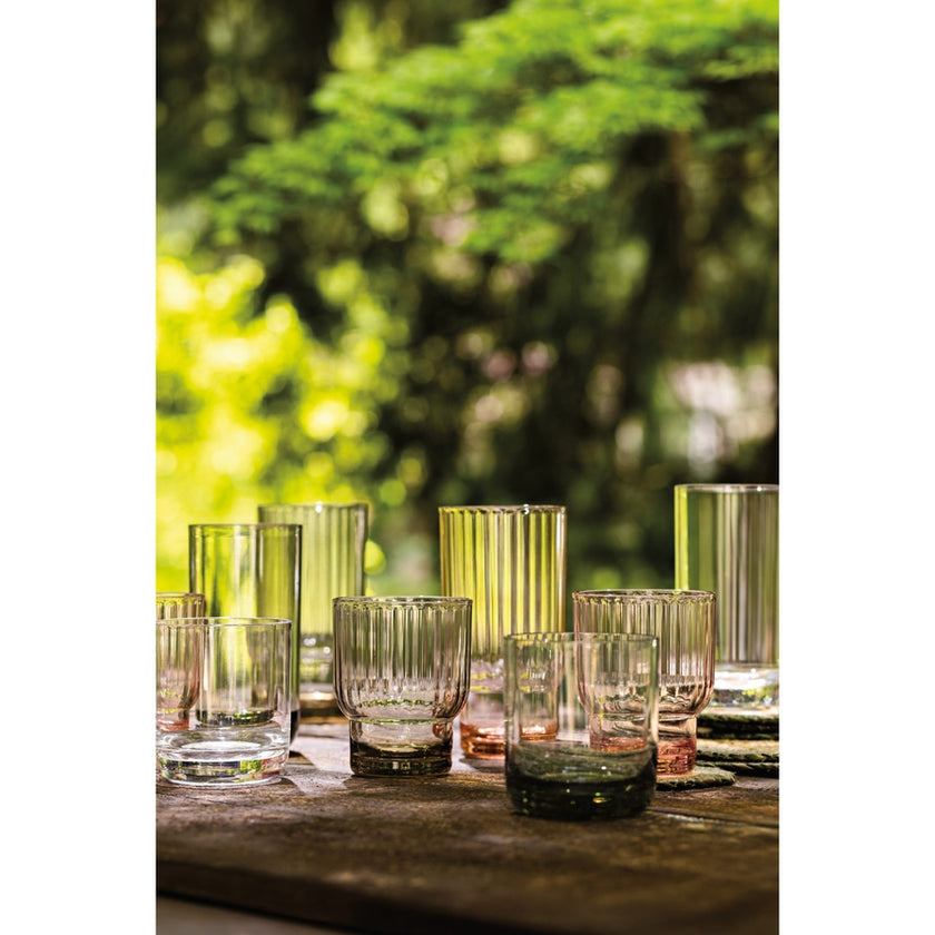 Fluted Blush Pink Glass - 22 oz