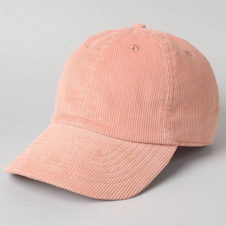 Smoke Pink Adjustable Corduroy Hat