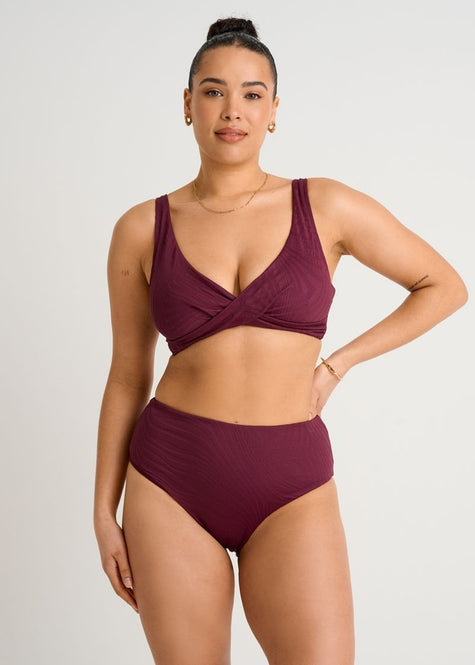 Everyday Sunday Black cherry full cup crop top bikini