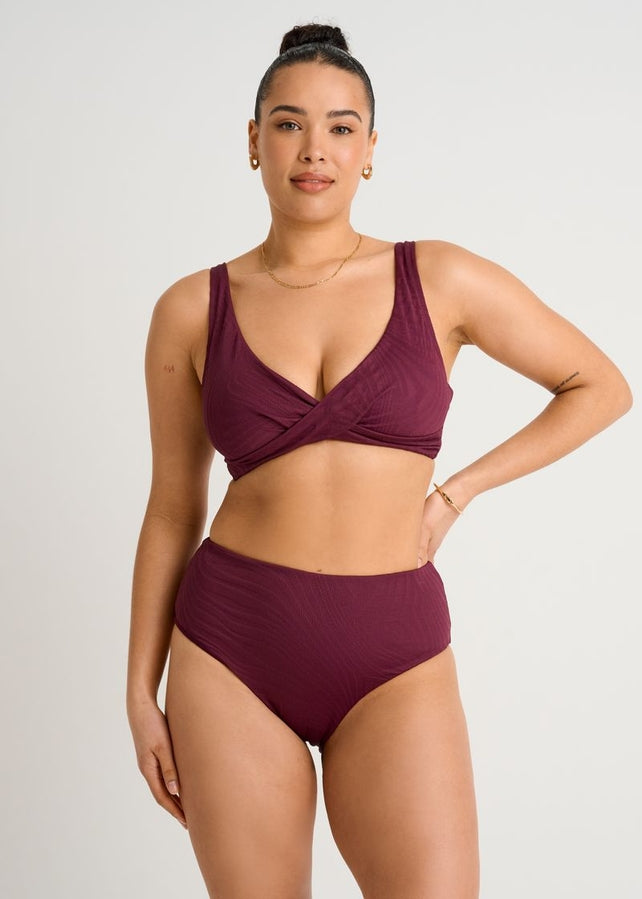 Everyday Sunday Black cherry full cup crop top bikini