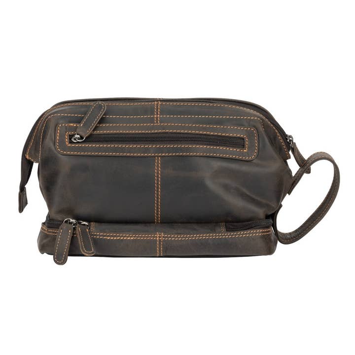 mens leather toiletry bag