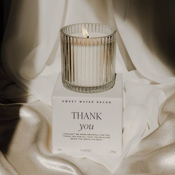 Thank You Ribbed Candle