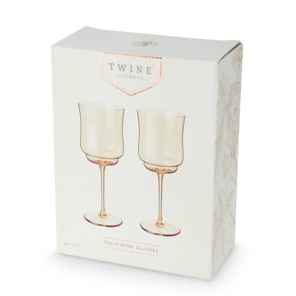 Tulip Stemmed Wine Glass set of 2