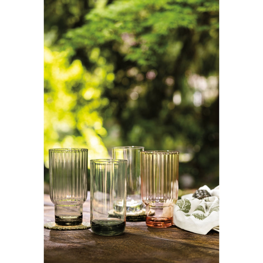 Fluted Blush Pink Glass - 22 oz