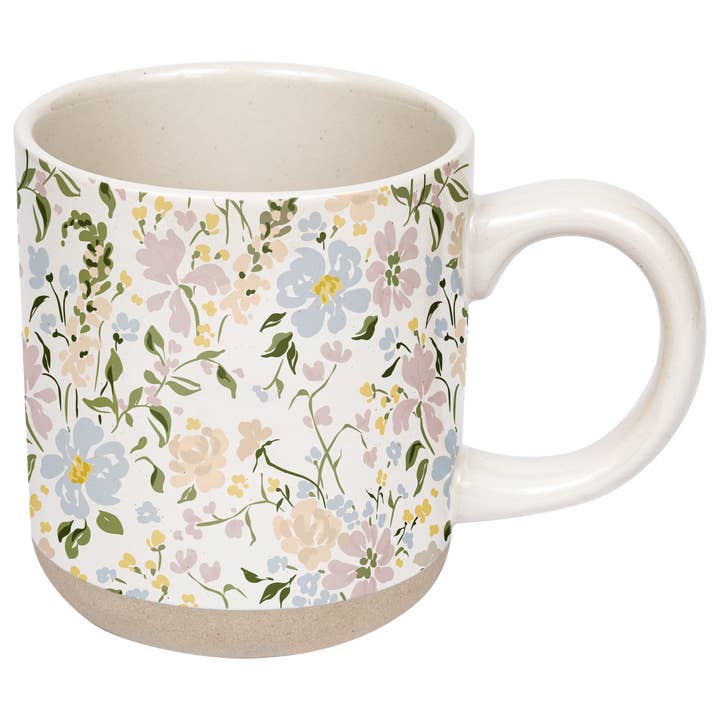 Floral Stoneware Coffee Mug