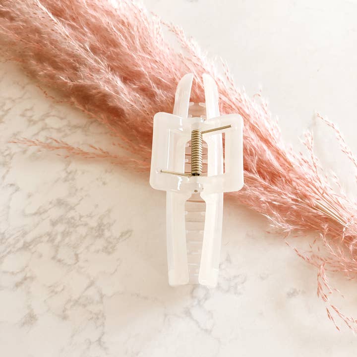 White Gloss Large Claw Clip