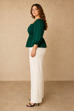 Emerald Curvy Peplum Top