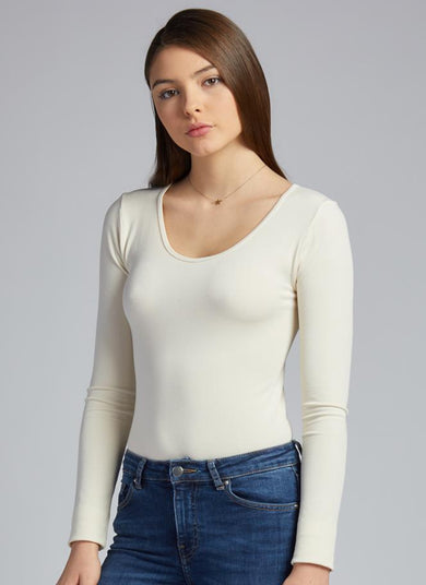 bamboo long sleeve scoop neck