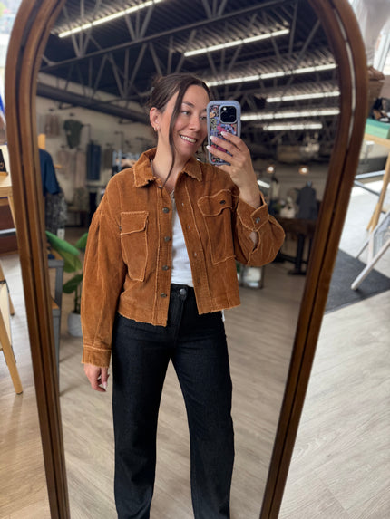 Corduroy Jacket rust cropped oversized