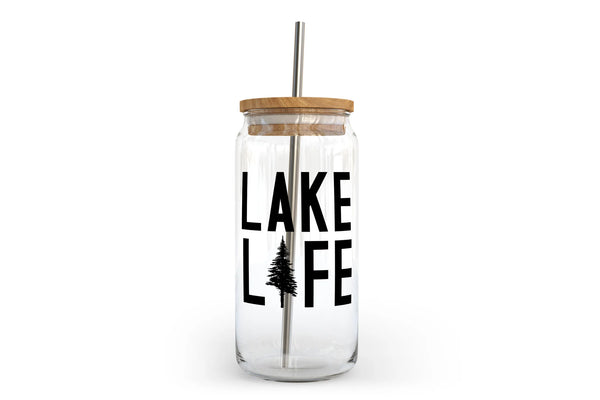 Lake Life Glass Can