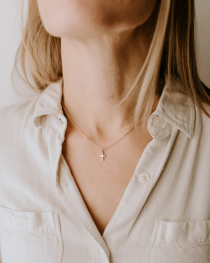 Sydney Rose dainty cross necklace