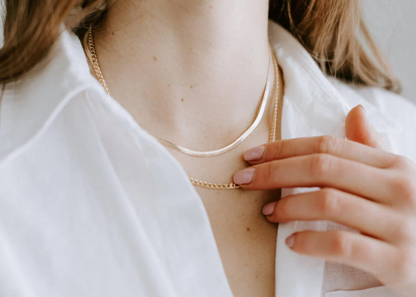 Sydney Rose Herringbone Necklace