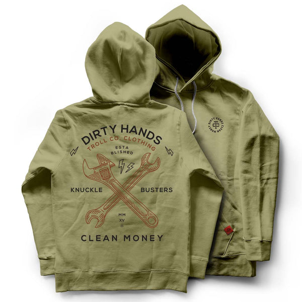 DIRTY HANDS CLEAN MONEY TWISTING WRENCHES MENS HOODIE