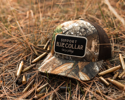 Support Blue Collar Trucker Hat