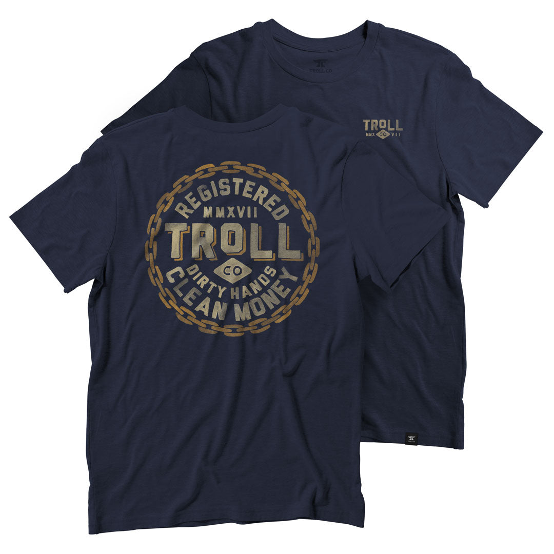 troll co dirty hands clean money chain gang t-shirt