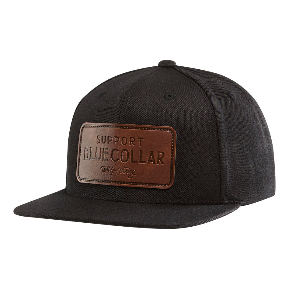 support blue collar troll co black trucker hat
