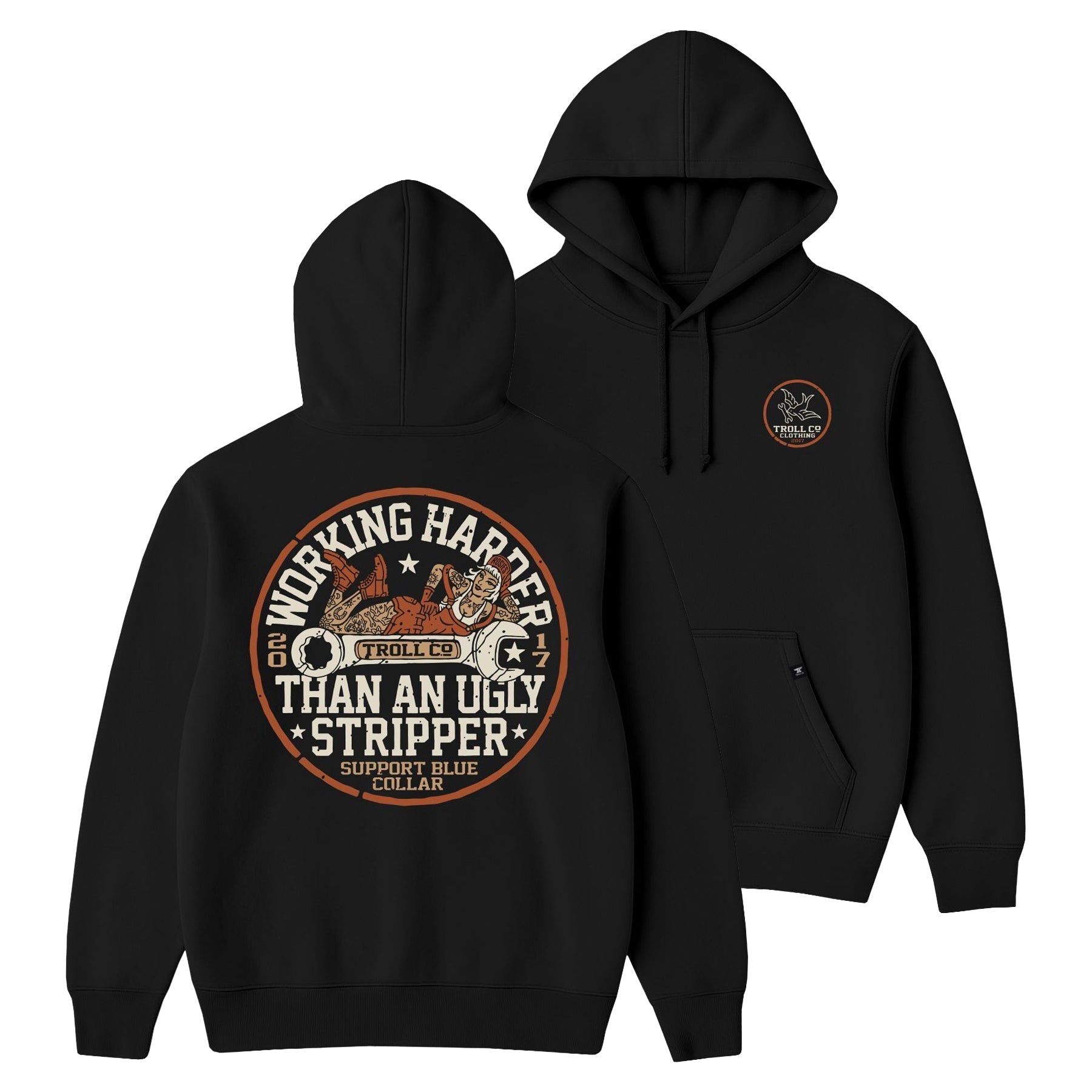 Troll co WHUS Black hoodie